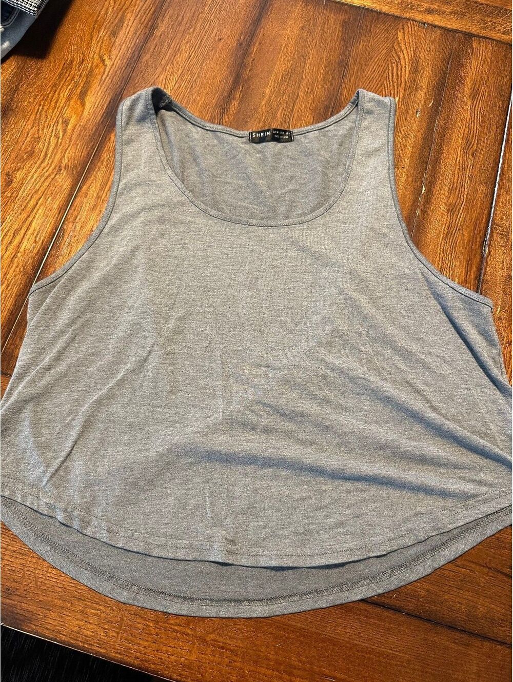 Shein gray crop top tank sz M
